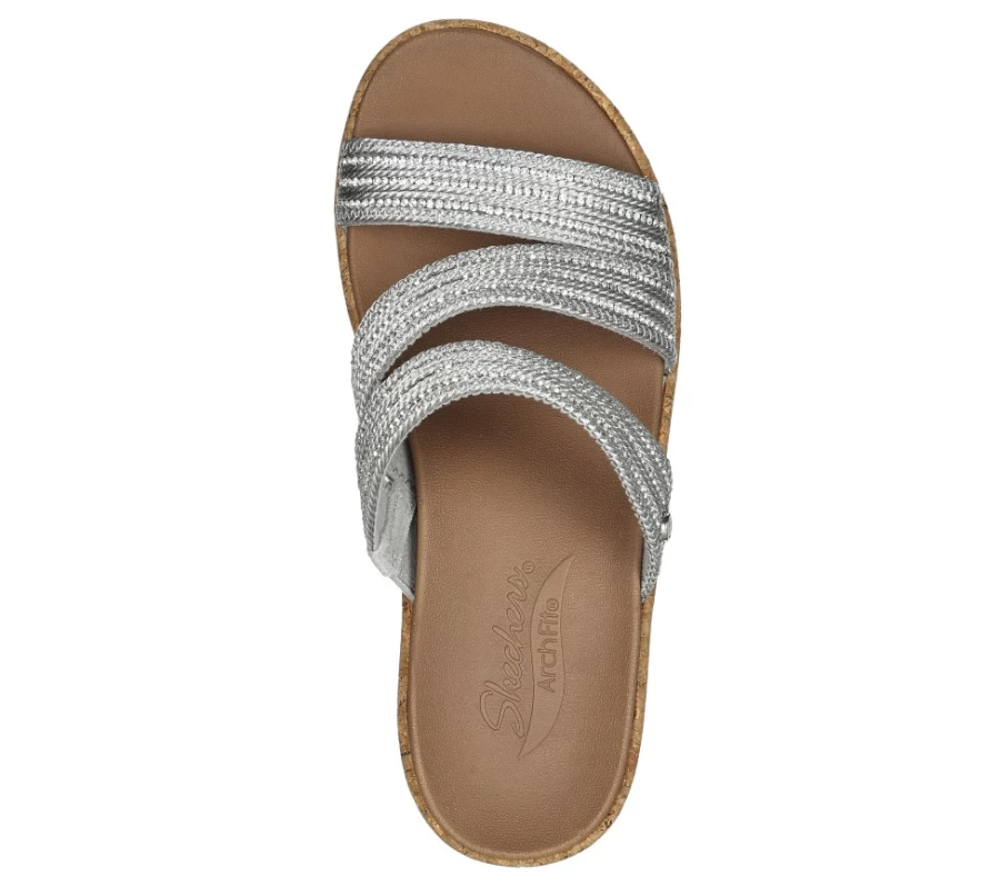 SKECHERS Women's Arch Fit Beverlee - Silver Always Classy Sneakers