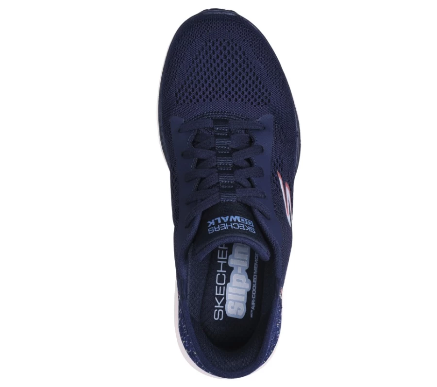 SKECHERS Women's Go Walk 6 Slip-Ins - Navy/Multi Vivid Idea Walking Shoes