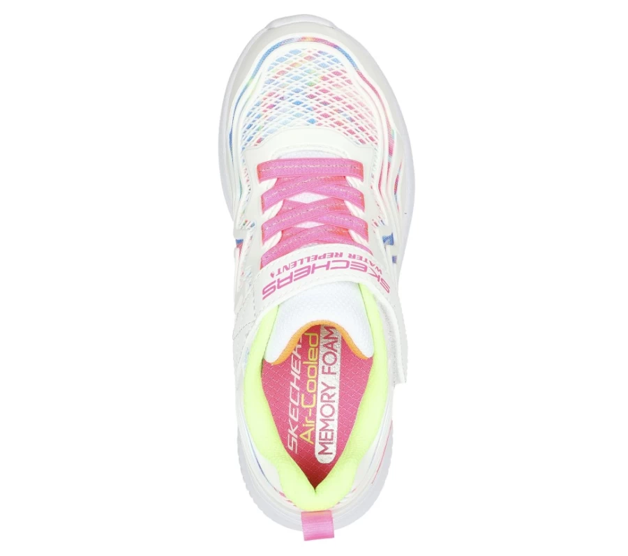 SKECHERS Kids Jumpsters - Hydro Swirl Sneakers in White & Multi Color