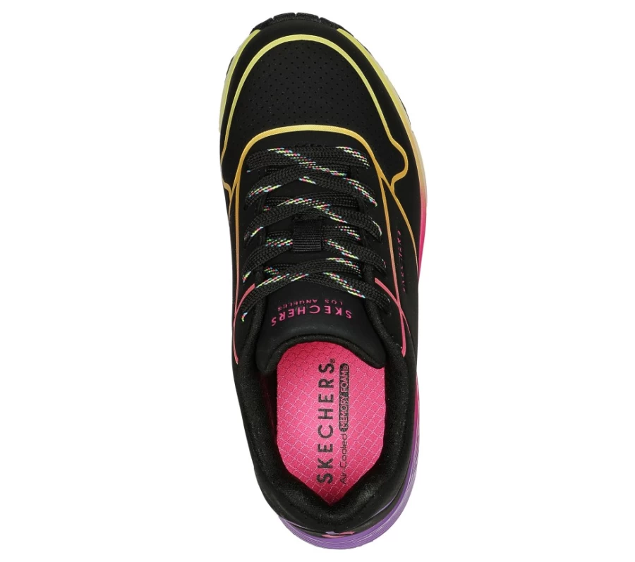 SKECHERS Kids Uno Gen1 - Pop Of Neon Sneakers in Black/Multi Colorway