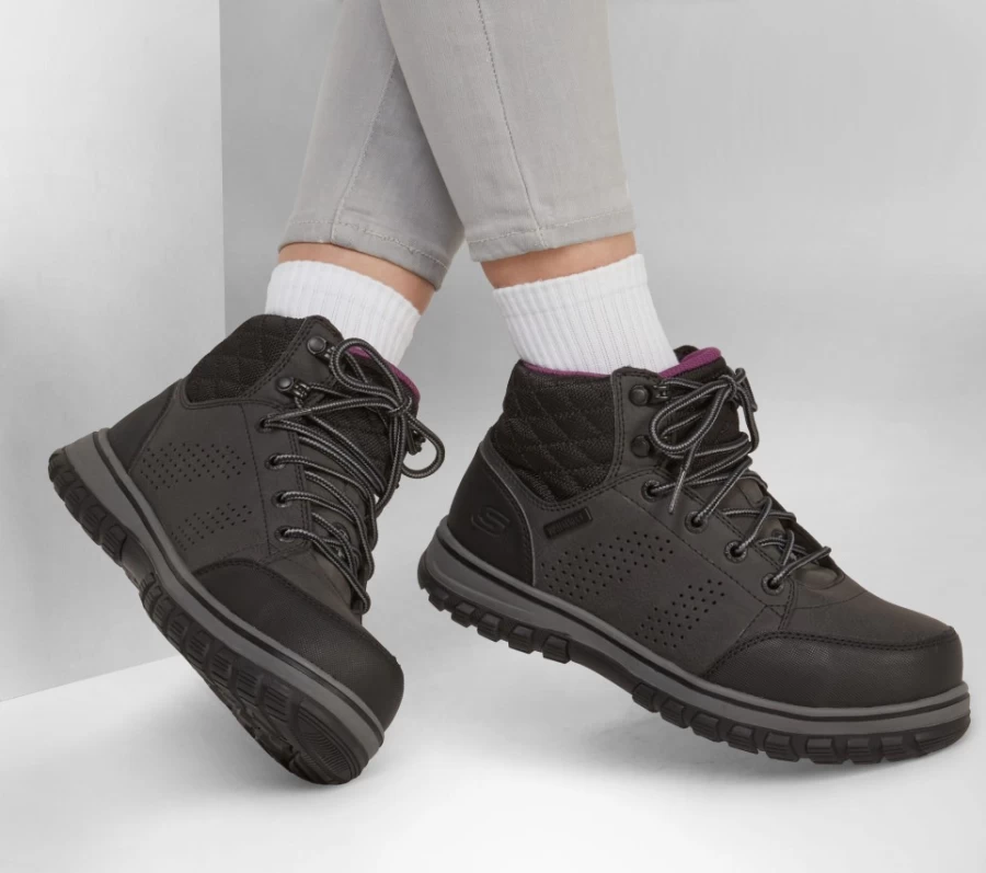 SKECHERS Women's McColl Comp Toe Work Shoes in Black - Safety Toe Comfort Slip-Resistant