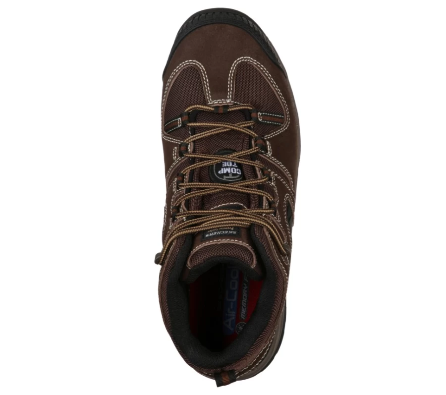 SKECHERS Men's Dark Brown Monter Comp Toe Work Boots