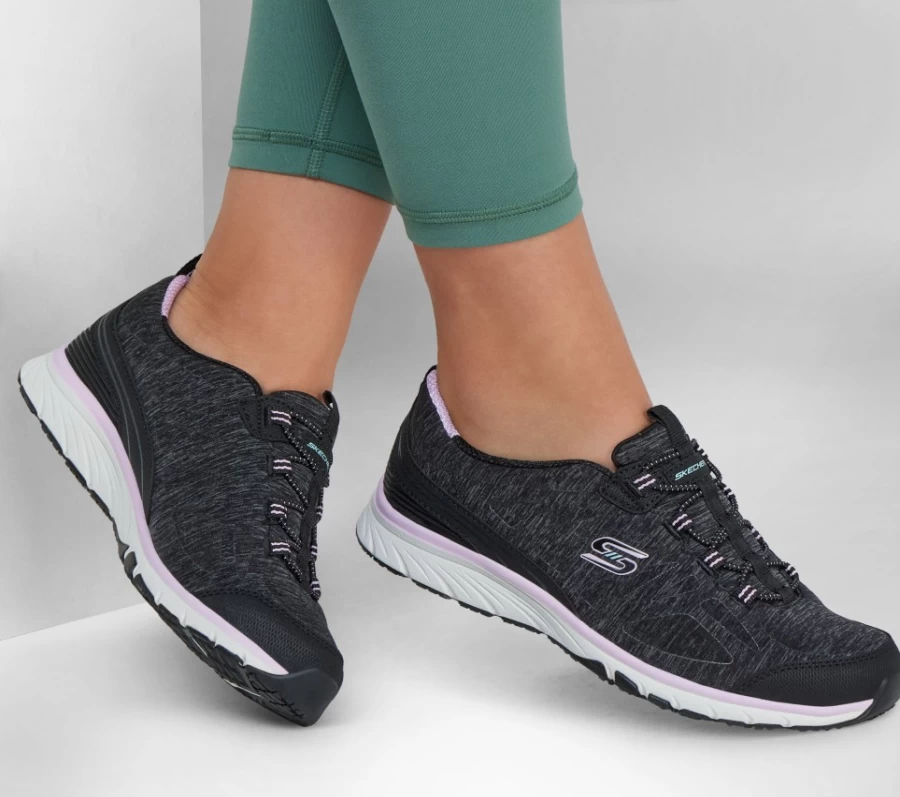 SKECHERS Women's Black & Lavender Sport Shoes - Gratis Fascinating Athletic Footwear
