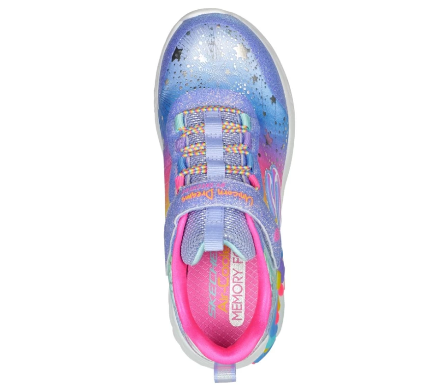 SKECHERS Kids' Unicorn Dreams S-Lights Sneakers in Blue & Multi Color
