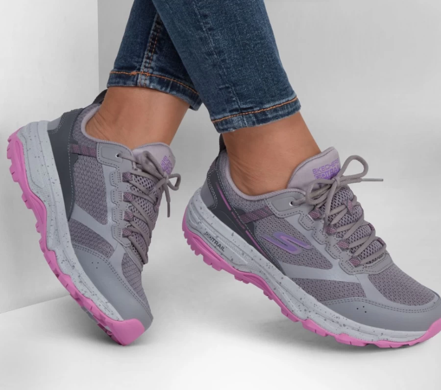 SKECHERS Women's Go Run Trail Altitude - Ridgeback Running Shoes in Gray & Pink
