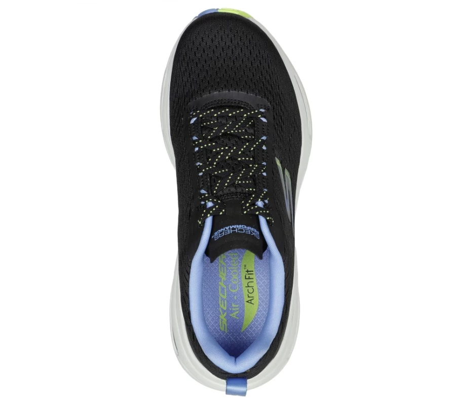 SKECHERS Women's Max Cushioning Arch Fit Air Sneakers - Black & Blue Comfort Walking Shoes