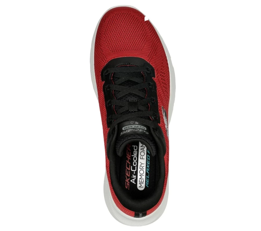 SKECHERS Men's Equalizer 5.0 Relaxed Fit Sneakers in Red/Black - New Interval Walking Shoes