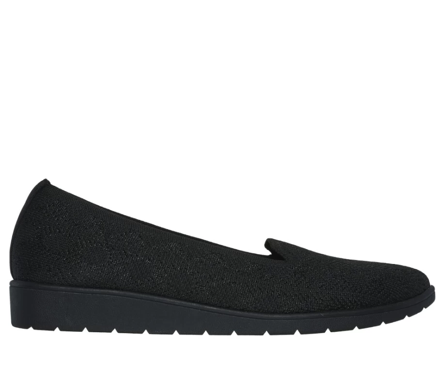 SKECHERS Women's Cleo Flex Wedge Sandals - Black Comfortable & Stylish Wedge Heel Shoes for Confidence