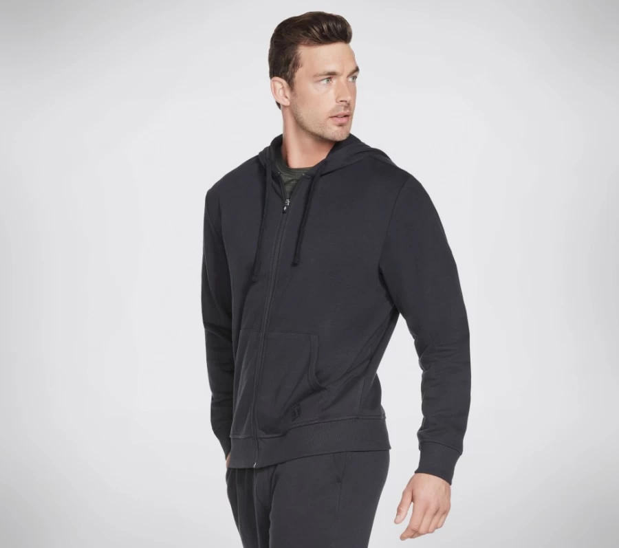 SKECHERS Men's Black Go Walk Everywhere Hoodie - Lightweight Comfortable Pullover for Walking