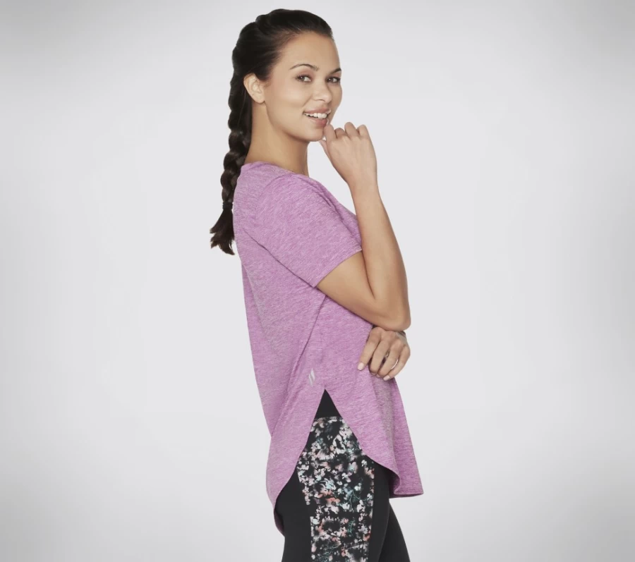 SKECHERS Women's Diamond Blissful Tunic in Purple & Hot Pink - Comfortable Casual Top
