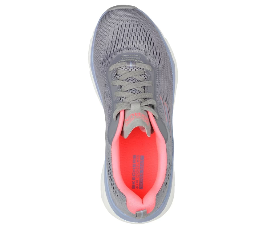 SKECHERS Women's Ziva Max Cushioning Elite Sneakers in Gray & Coral - Comfortable Walking Shoes