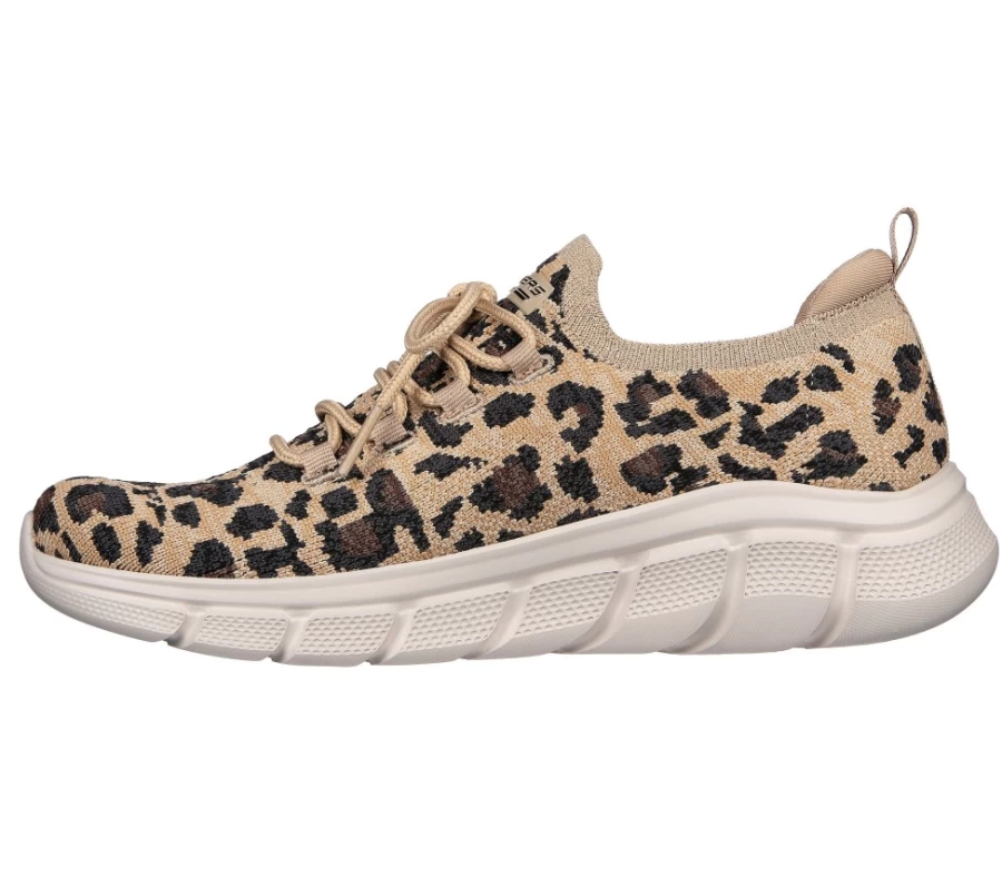 SKECHERS Women's Leopard Print Bobs B Flex - Feline Prowess Sneakers