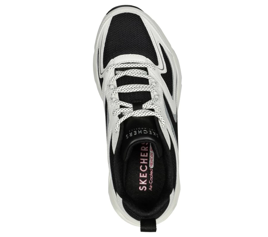 SKECHERS Women's Tres-Air Uno Street Fl-Air Sneakers in White & Black