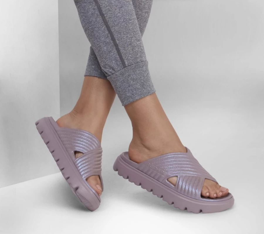 SKECHERS Women's Foamies Top Level - Vibe Check Sneakers in Mauve