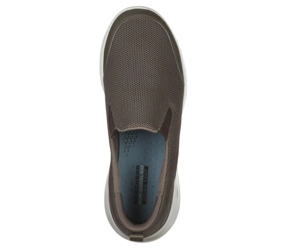SKECHERS Men's Gowalk Max - Clinched Walking Shoes in Khaki | Lightweight Comfort Sneakers