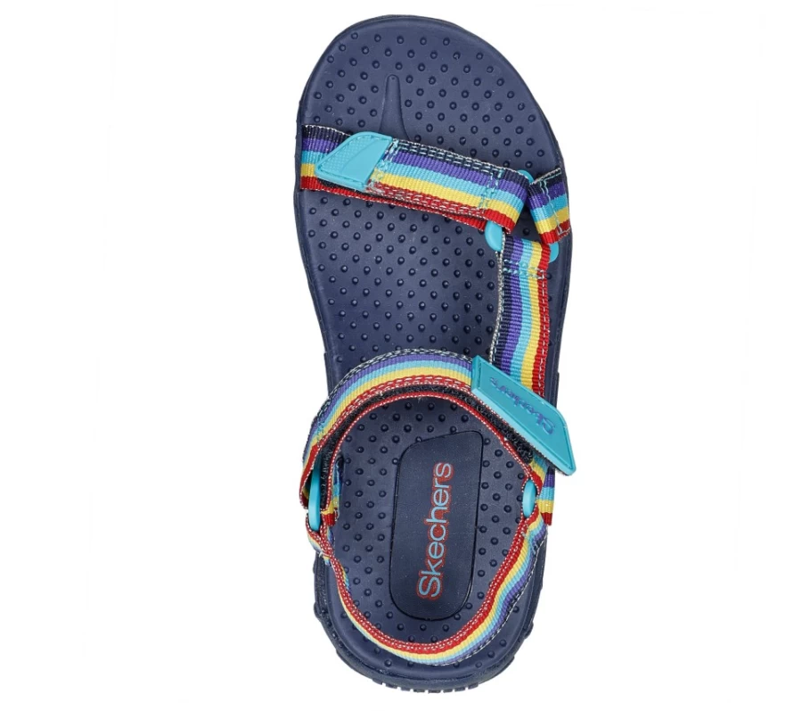 SKECHERS Kids Reggae Rainbow Trail Sneakers in Navy/Multi Color