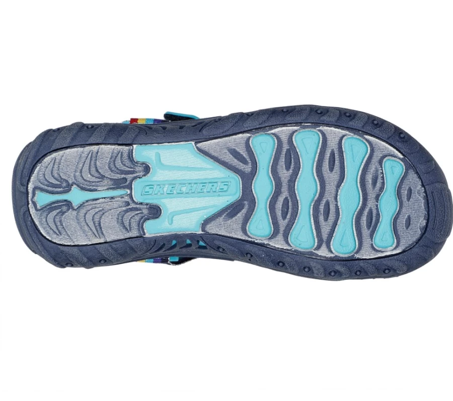 SKECHERS Kids Reggae Rainbow Trail Sneakers in Navy/Multi Color