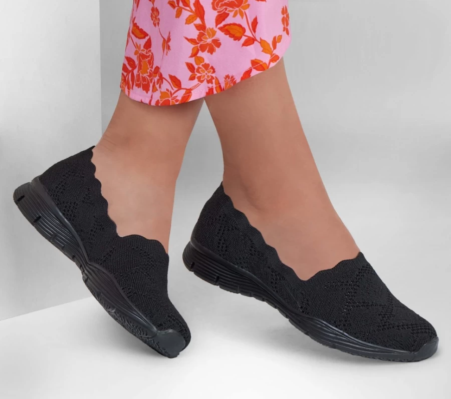 SKECHERS Women's Black Seager - My Look Fashion Sneakers