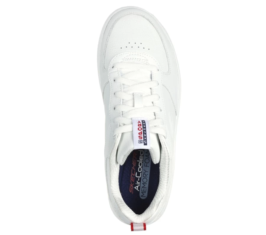 SKECHERS Women's Sport Court 92 - Illustrious White/Navy Athletic Shoes