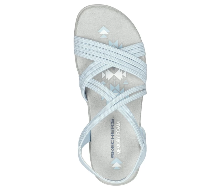 SKECHERS Women's Reggae Slim - Turn It Up Light Blue Sneakers