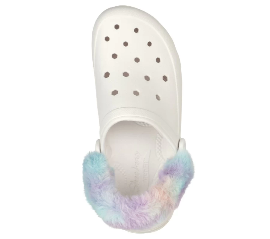 SKECHERS Women's Foamies Arch Fit Footsteps Sneakers in White/Multi - Comfortable Walking Shoes