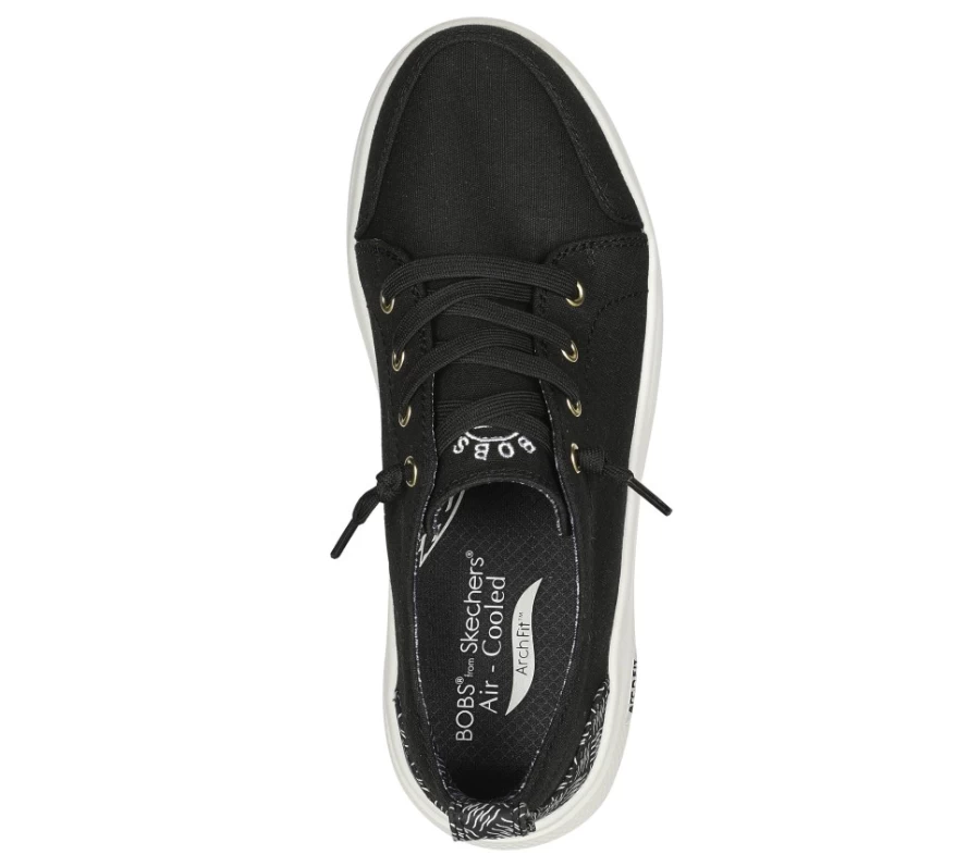 SKECHERS Women's Arch Fit Skipper Sneakers in Black - Snazzy Spin Comfort Slip-On