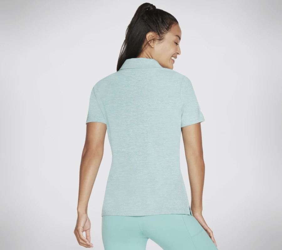 SKECHERS Women's Turquoise Diamond Blissful Club Polo Shirt for Comfort & Style