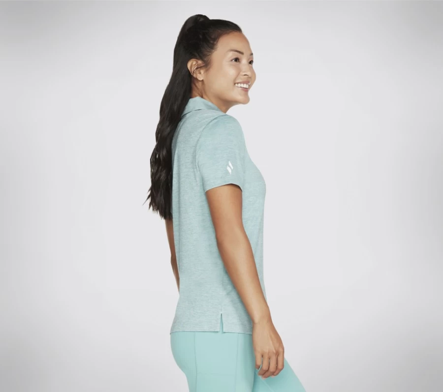 SKECHERS Women's Turquoise Diamond Blissful Club Polo Shirt for Comfort & Style