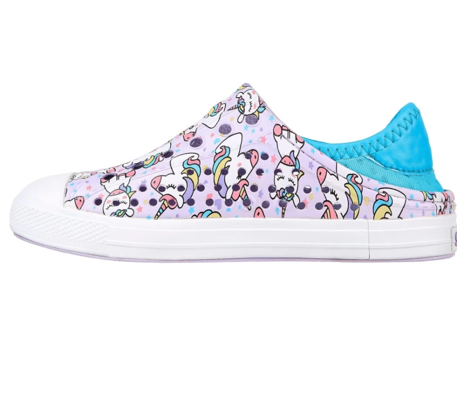 SKECHERS Kids' Foamies Guzman Steps - Unicorn Days Lavender Aqua Sneakers