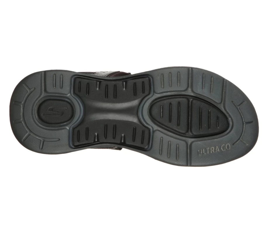 SKECHERS Men's Go Walk Arch Fit Sandal - Black/Charcoal Comfortable Walking Shoes