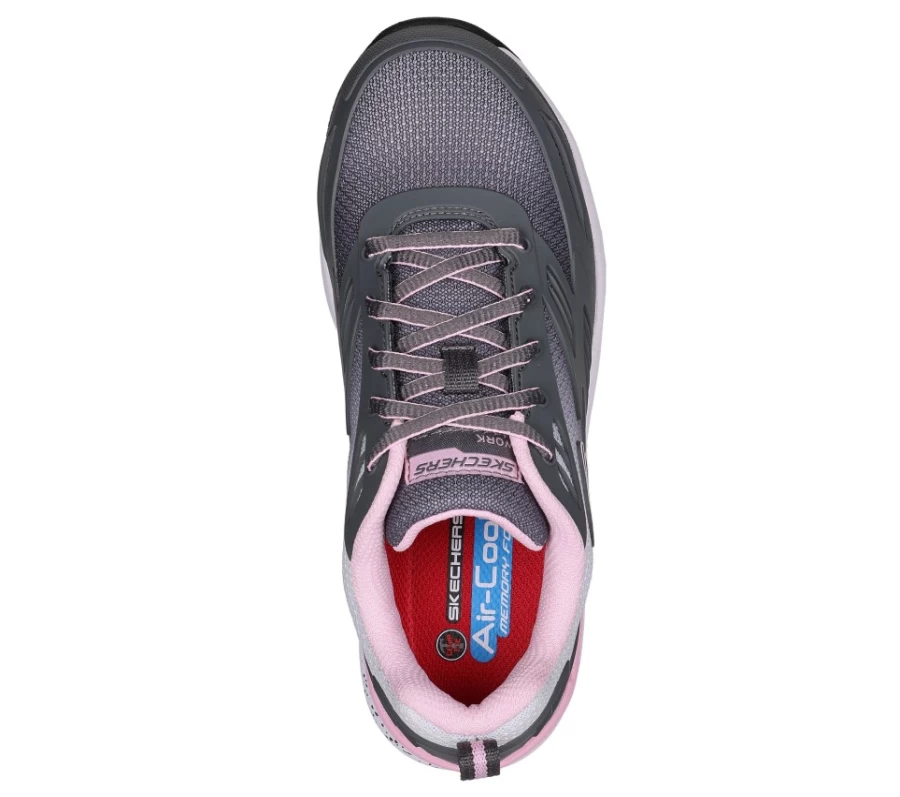 SKECHERS Women's Kaytin Comp Toe Work Shoes - Charcoal & Pink Safety Boots