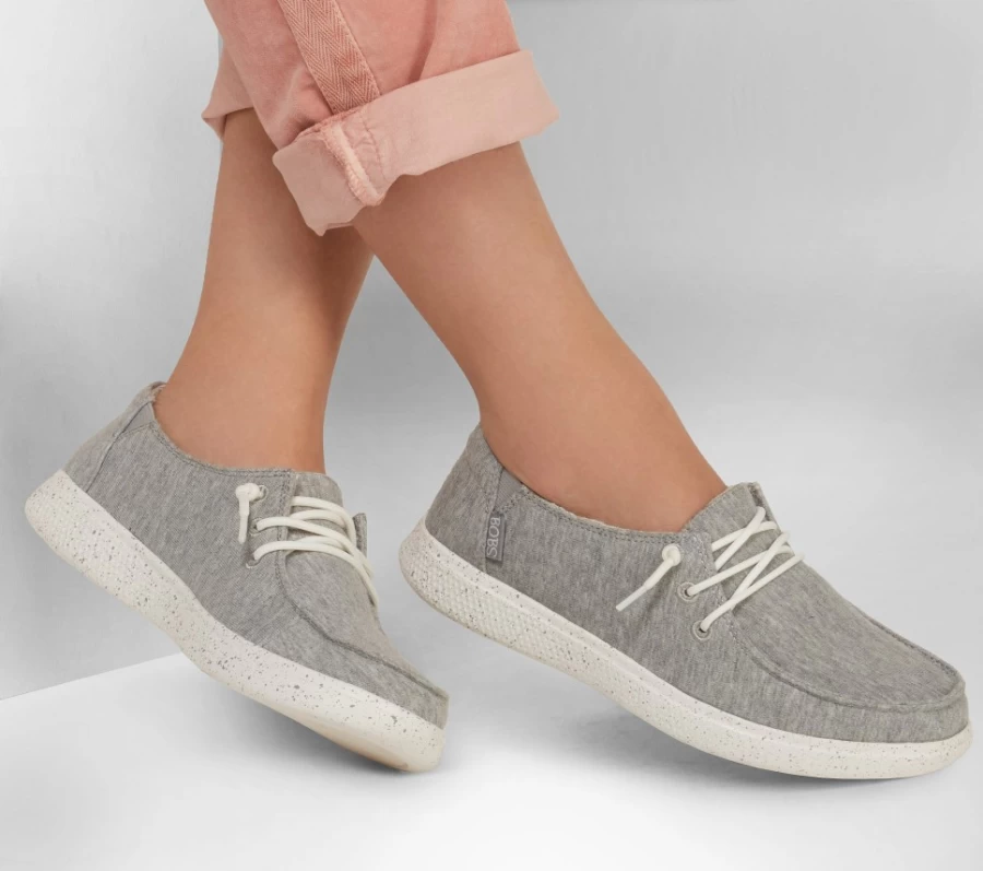 SKECHERS Women's Bobs Skipper - Gray Beach Camp Slip-On Sneakers