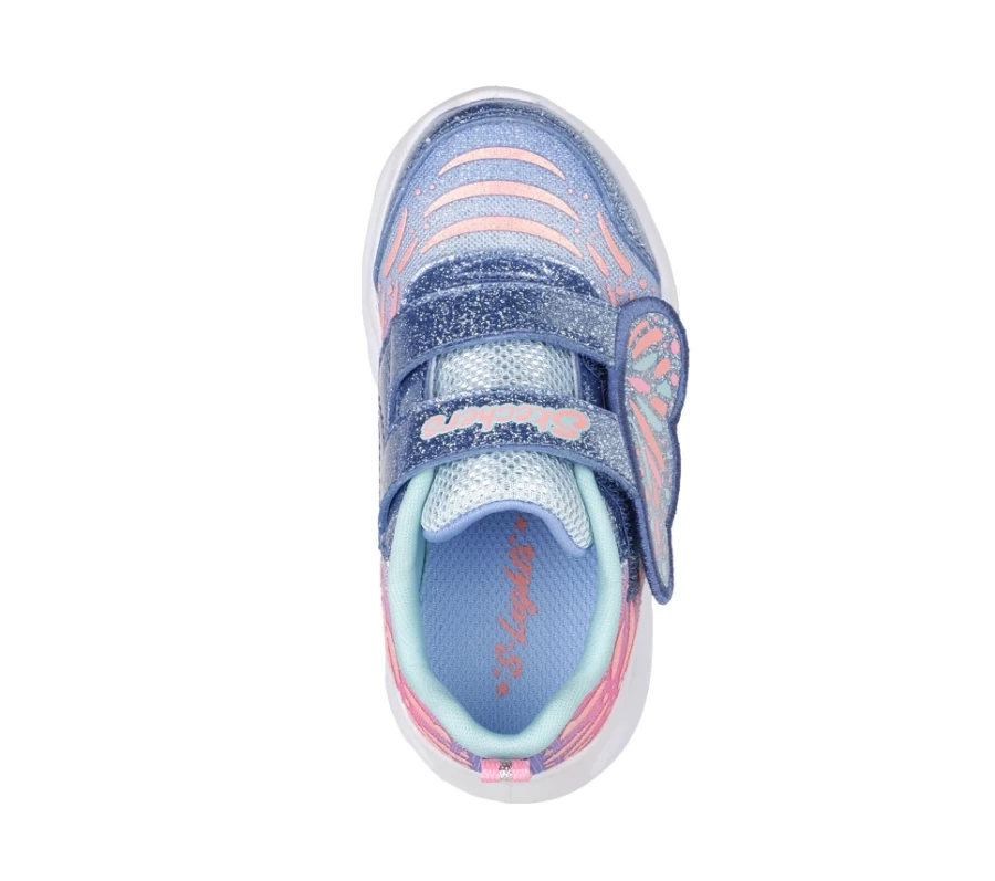 SKECHERS Kids' Twisty Brights Lights Sneakers - Blue Turquoise Wingin' It Light-Up Shoes