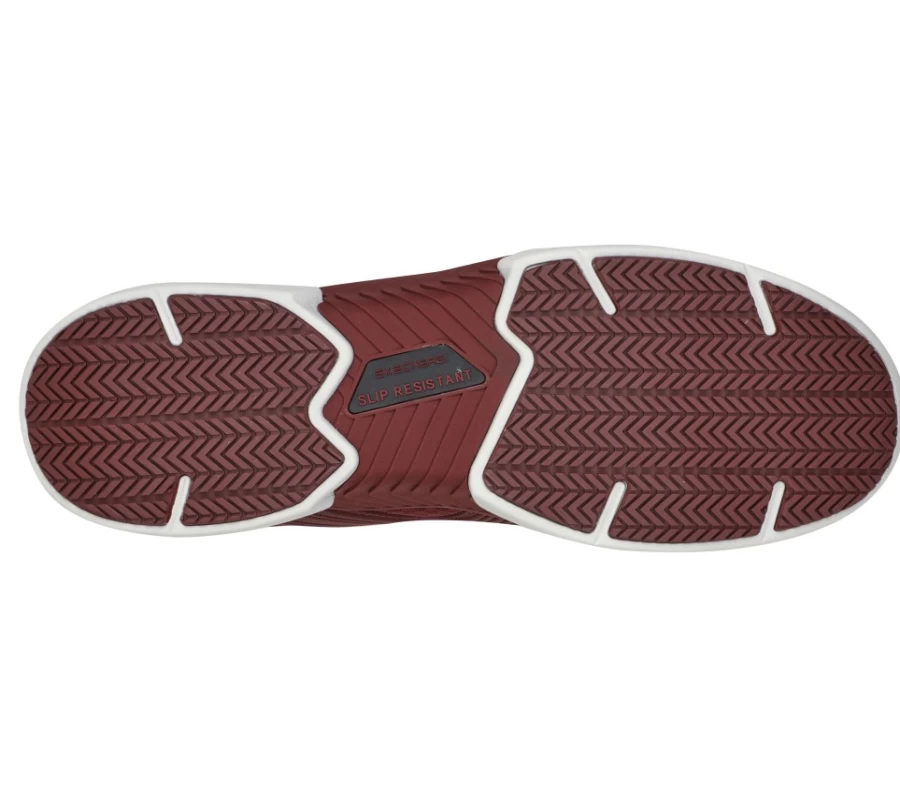 SKECHERS Men's Bomal Comp Toe Work Boots in Burgundy