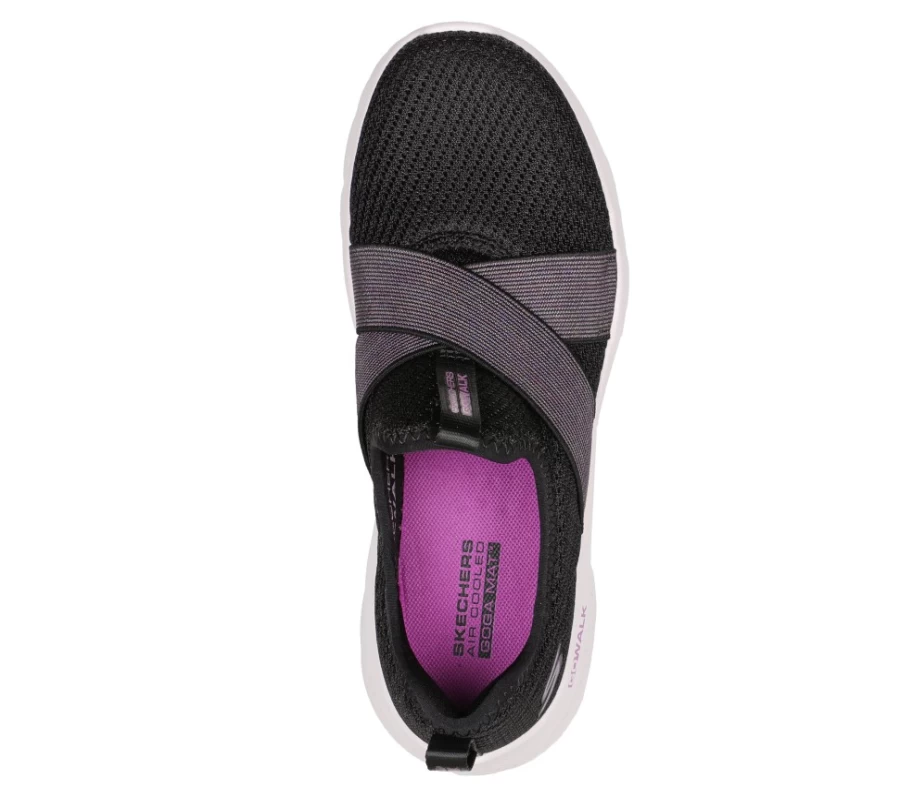 SKECHERS Women's Go Walk Flex - Lilly Walking Shoes in Black & Purple