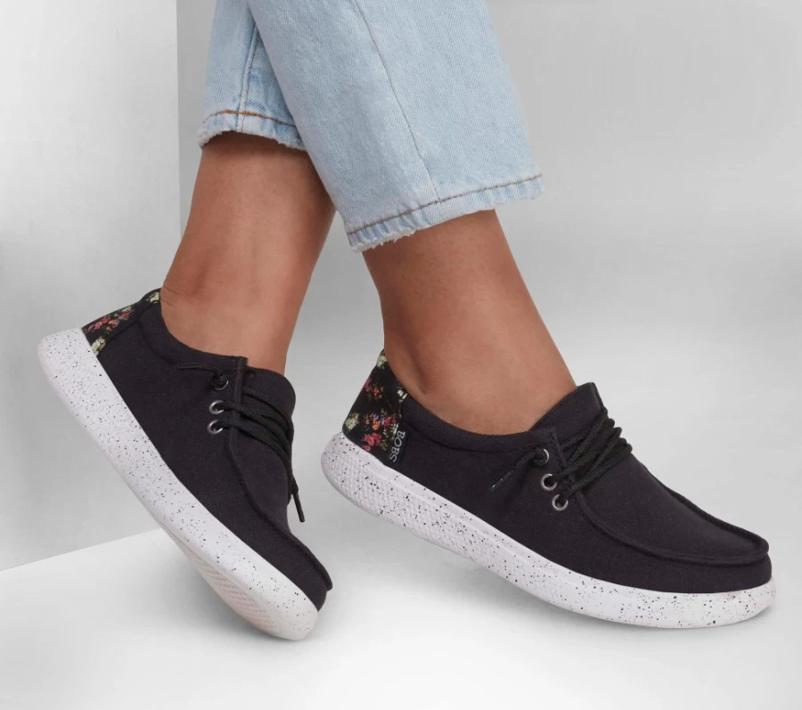SKECHERS Women's Bobs Skipper - Laurel Oak Slip-On Sneakers in Black