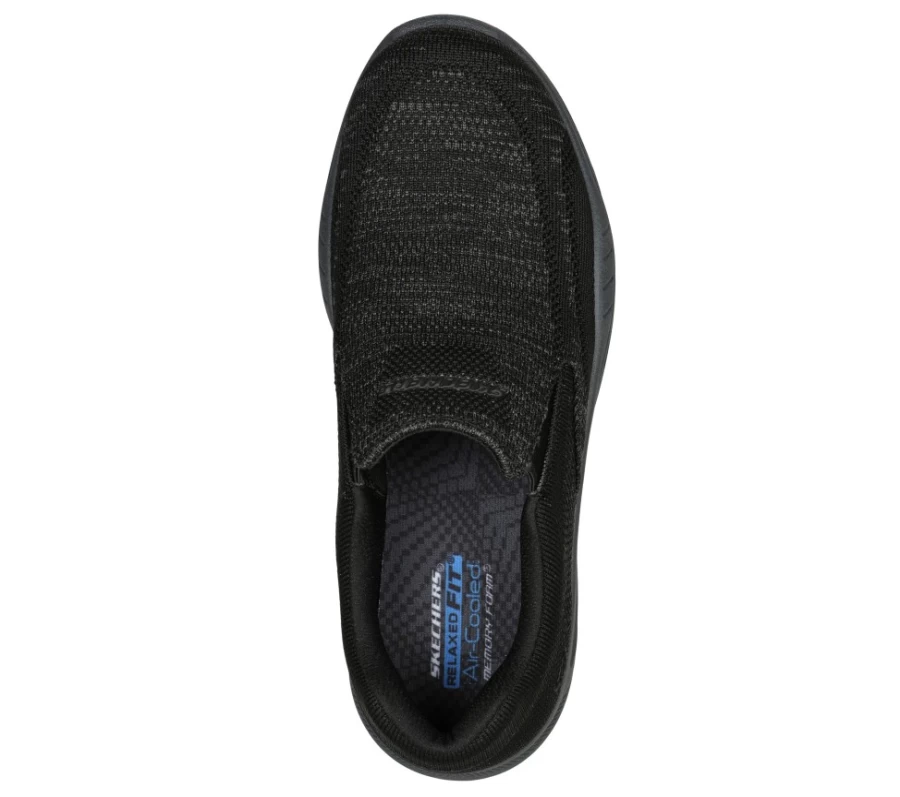 SKECHERS Men's Cohagen Relaxed Fit Knit Walking Shoes - Black