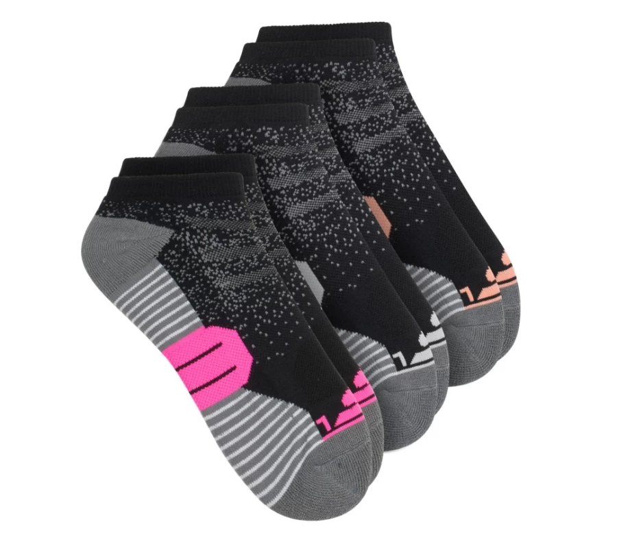 SKECHERS Women's Black Low Cut Half Terry Socks 3-Pack - Breathable Comfort for Everyday Wear