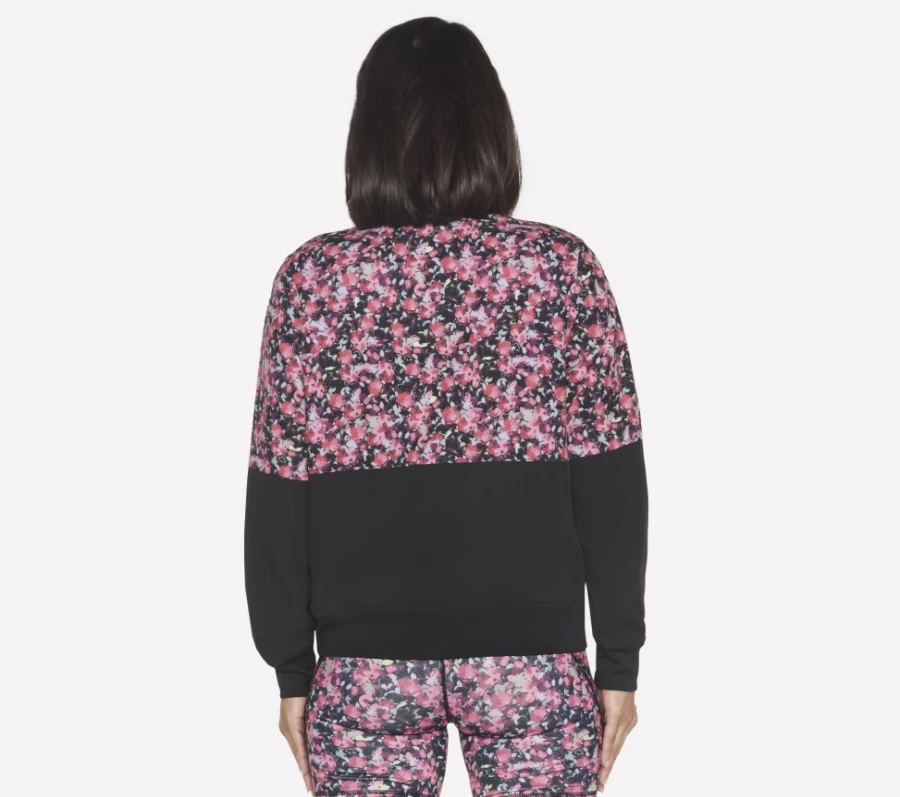 SKECHERS Women's Reversible Bomber Jacket - Fantasy Fields Style in Black, Red & Blue
