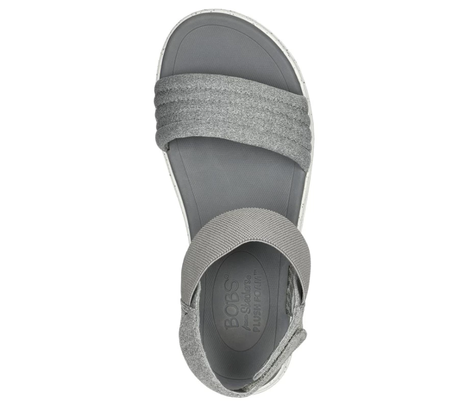 SKECHERS Women's Gray Bobs Summer Skipper - Blissful Breeze Comfortable Slip-On Sneakers