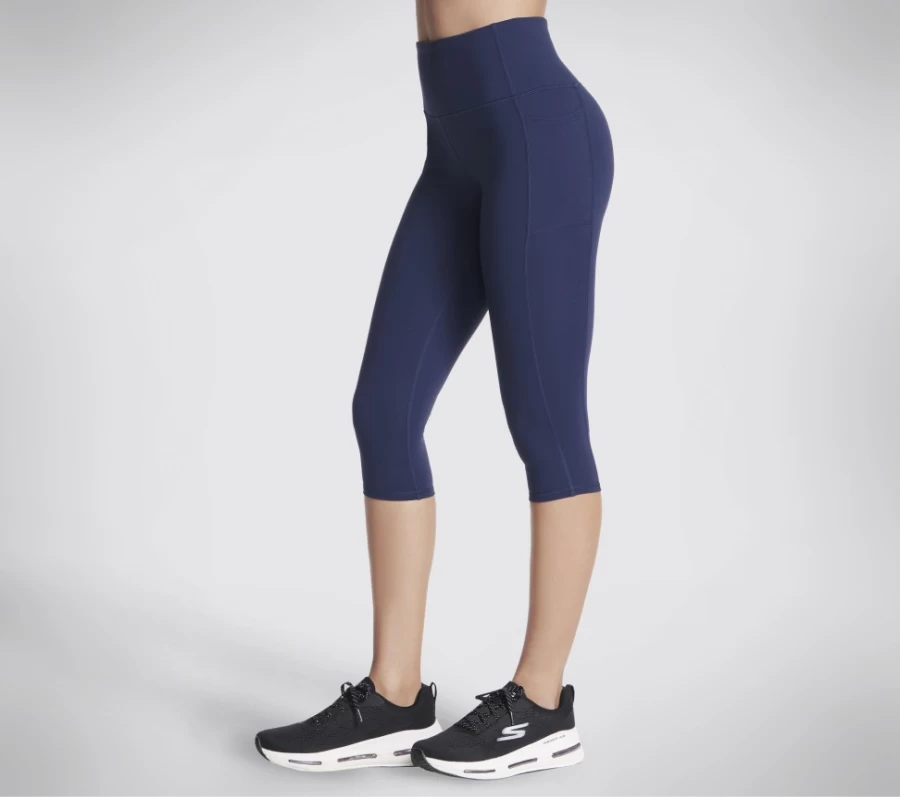 SKECHERS Women's Go Walk Capri Pants in Navy - Comfortable Walking Apparel