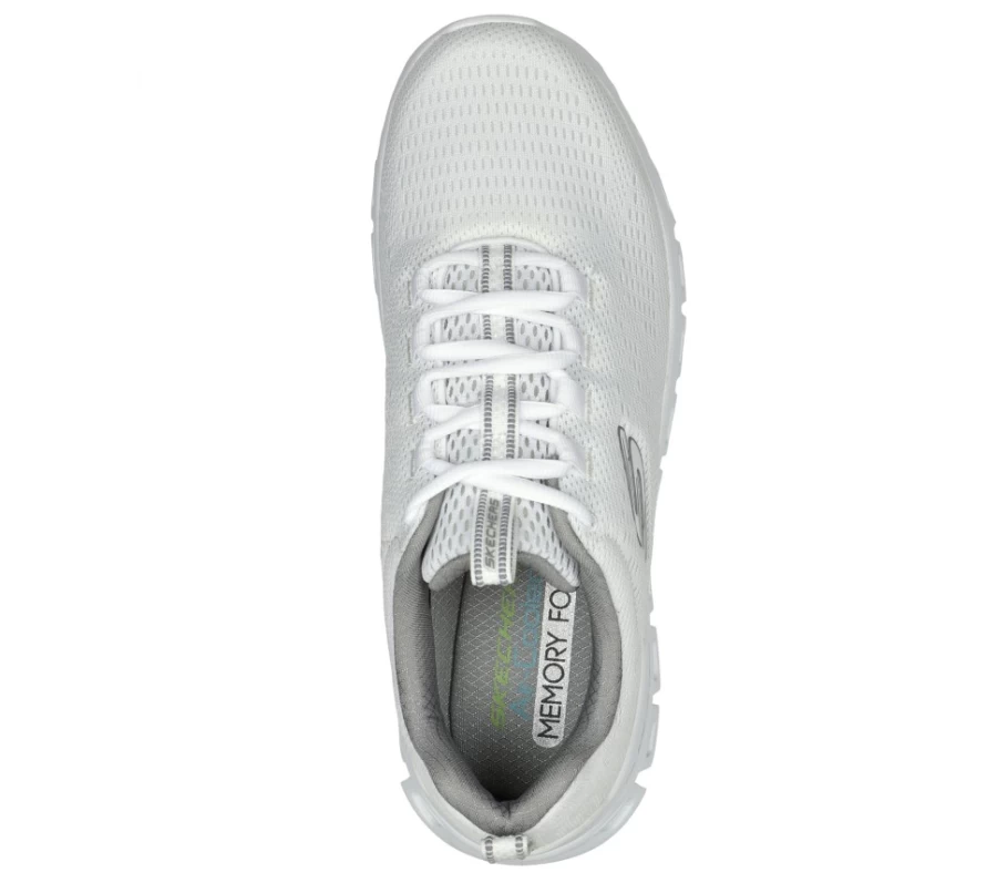 SKECHERS Men's White Glide-Step Fasten-Up Sneakers