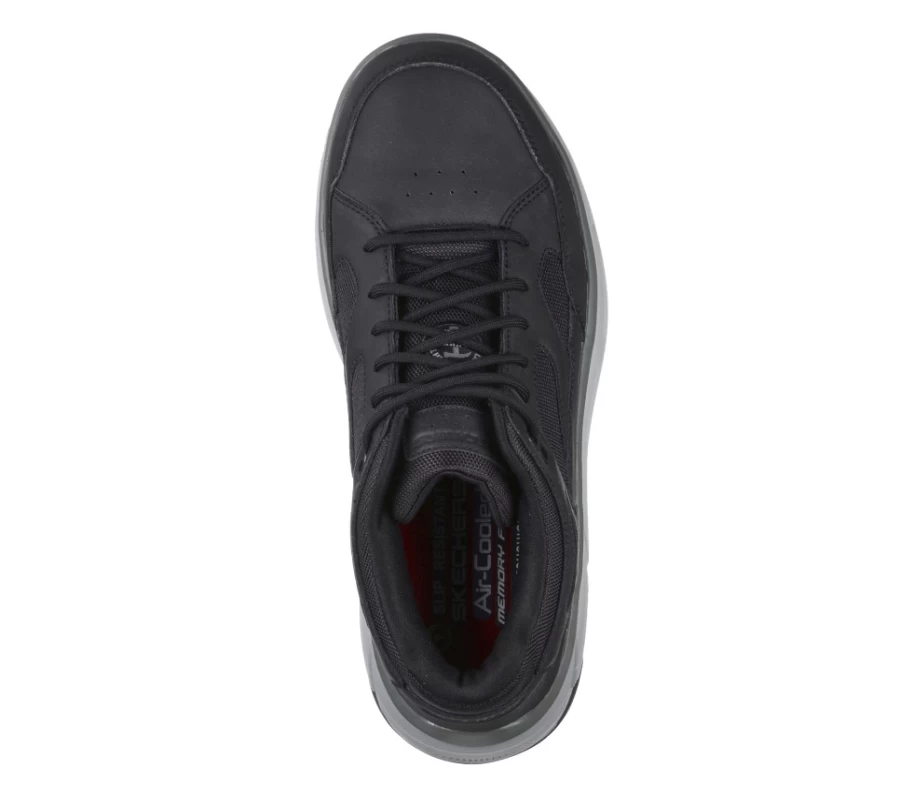 SKECHERS Men's Work Relaxed Fit Max Stout Alloy Toe Safety Shoes - Black