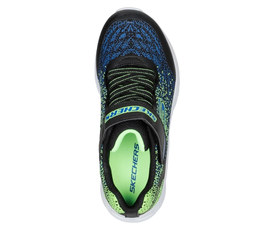 SKECHERS Kids Microspec II - Tromson Sneakers in Black & Lime