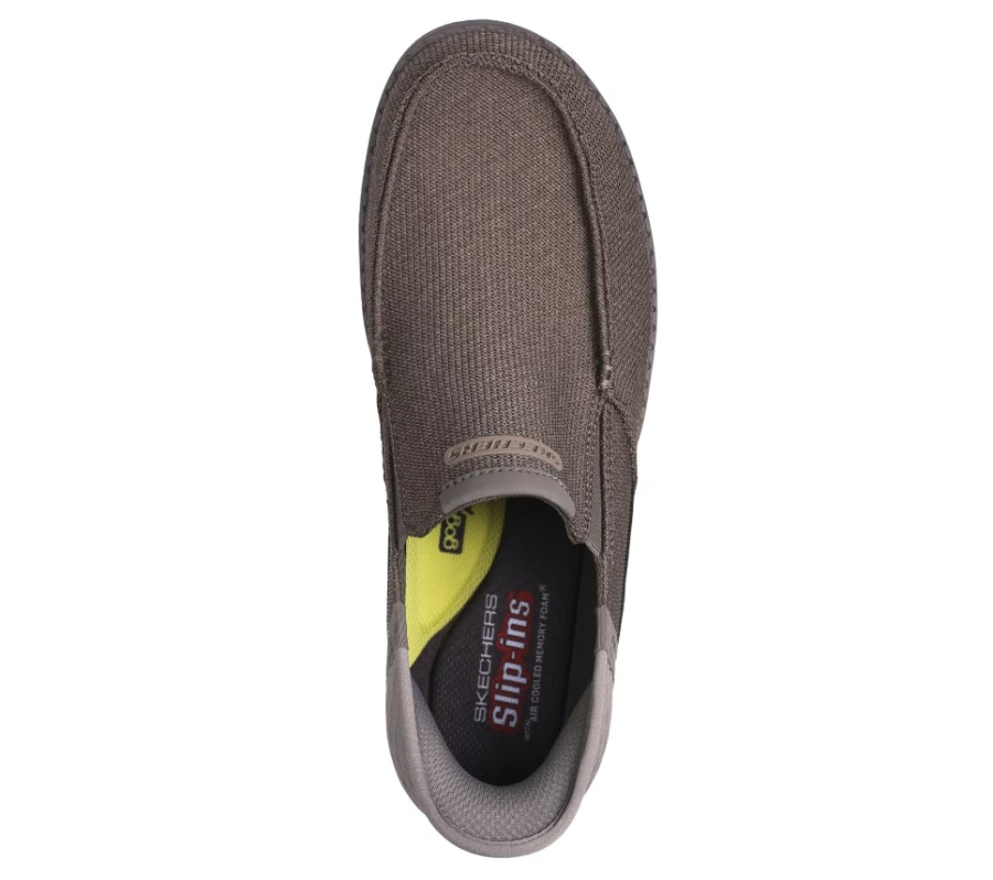 SKECHERS Men's Slip-On Melson Bentin Sneakers in Taupe - Comfortable Slip-Ins for Casual Wear
