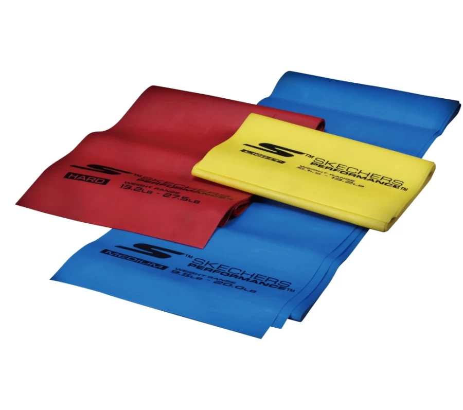 SKECHERS Men's Multi-Color Fitness Stretch Band Set for Workout & Training
