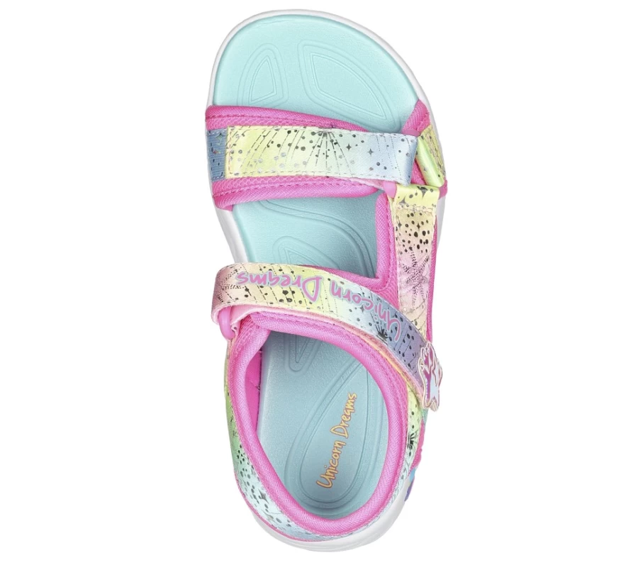 SKECHERS Kids Unicorn Dreams - Pink & Multi Color Majestic Bliss Sneakers