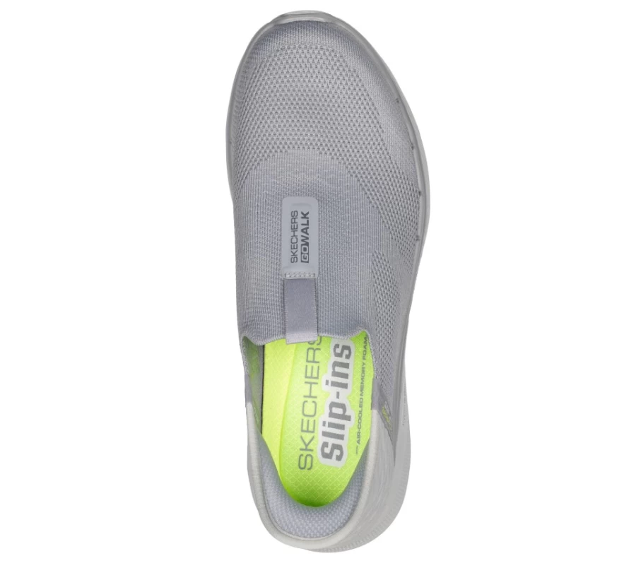 SKECHERS Men's Go Walk 6 Slip-On Walking Shoes - Lightweight Comfort Sneakers in Gray