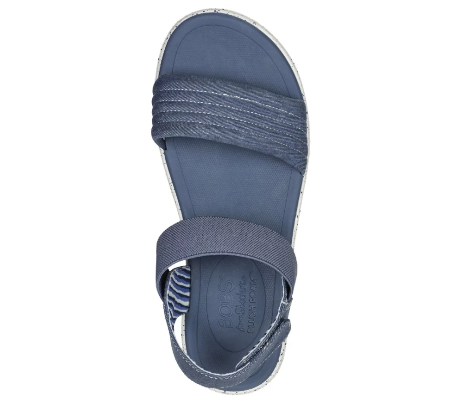 SKECHERS Women's Navy Bobs Summer Skipper - Optical Chill Comfortable Slip-On Sneakers