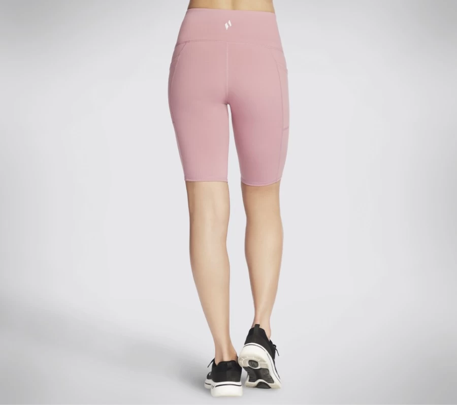SKECHERS Women's Go Walk High Waist 10 Inch Bike Shorts in Mauve for Comfort & Style